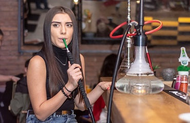 Woman Smoking Hookah